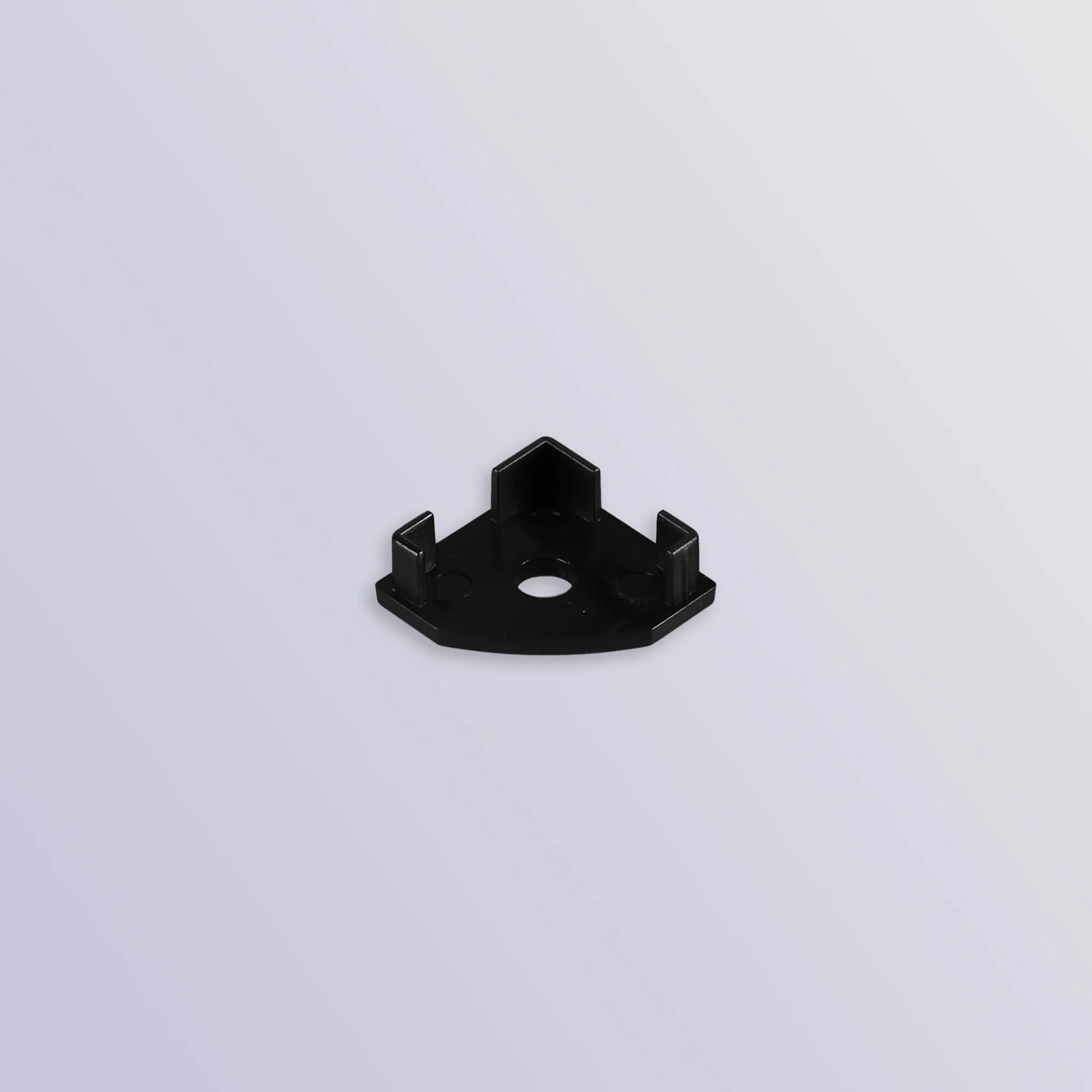 Tiras 18mm x 18mm Black Corner Profile End Cap With Hole (1pc) for M7418 M8061  Mantra Fusion Tiras LED Profile